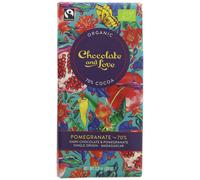 Chocolate & Love Organic Fairtrade Pomegranate 70% Dark Chocolate Bar - 80g