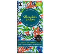 Chocolate & Love Organic Fairtrade Sea Salt & Caramel 55% Dark Chocolate Bar - 80g