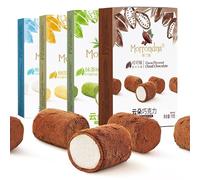 Chocolate marshmallow, freeze-dried chocolate soft candy, matcha sandwich fudge 70g, mango sugar, ice cream yogurt, instant Dim sum, gummies, candy snack gift package (4 flavors mixed,4 boxes)