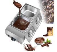Chocolate Melter with Temperature Control 30-85℃, Dual Tank Design for Even Melting, Ideal for Fondue and Crafting, Perfect for Desserts and Baking