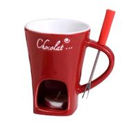 Chocolate Melting Cup Chocolate Fondue Mug Heating Ceramic Mug (Red)