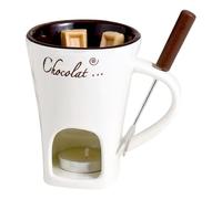 Chocolate Melting Cup, Chocolate Fondue Mug Set with Forks, Personal Cheese Melting Cup for Butter Candy Snack Caramel Party Birthday Gift (White)