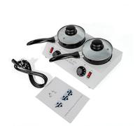 Chocolate Melting Machine 40W 220V 50HZ Electric Chocolate Melter Chocolate Melting Pot with 2 Ceramic Non-Stick Pot for Artisanal Chocolate Shop and Home use (2 Pot)