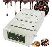 Chocolate Melting Machine, Digital Temperature Control, 8/12kg Capacity, Adjustable Temperature 0-194℉, Water Bath Heating, 3 Tank
