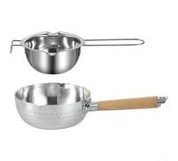 Chocolate Melting Pot Built from Food-Grade 304 Stainless Steel Featuring Dual Spouts Hanging Handle and Stable Flat Base for Melting Tasks (D)