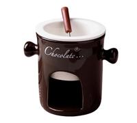 Chocolate Melting Pot - Ceramic Fondue Cup for Chocolate, Candle Heating Floor, Non-Stick Inner Coating | Small Fondue Pots for Dipping Marshmallows, , Strawberries, Beaches and Week