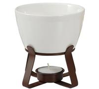 Chocolate Melting Pot, Chocolate Fondue Set, Ceramic Mini Fondue Set, Cheese Melting Pot with 2 Forks, 300ml Butter Warmer for Party, Home, Birthday, Picnics, No Candle, 3Pcs