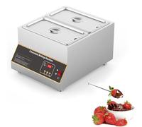 Chocolate Melting Pot, Commercial Tempering Machine with 0-85℃ Temperature Control for Melting Butter, Cheese, Cream, Candy, Twin-Cylinder