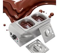 Chocolate Melting Pot - Stainless Steel Tempering Machine with Dual Tanks for Home or Bakery Use, 220V