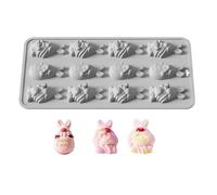 Chocolate Mold, Multiple Design Option, 20x10.5x1.3cm, 3D Silicone Mold, Easter Egg Pattern Baking Cast, Easy Release, for Candy, Cake Decorating, Jelly, Pudding, Soap, Paste and Holiday DIY