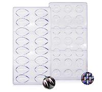 Chocolate Mold,RoadLoo 2 Pcs 3D Plastic Chocolate Mold Transparent Polycarbonate Reusable Sweet Candy DIY Mold for Handmade Ice Cubes Pastry Making Wedding Cake