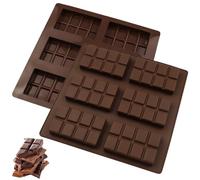 Chocolate Molds, 6 Cell Silicone Candy Bar Mold for Stuffed Bar 2Pcs Easy Release Chocolate Molds Non-Stick Easy to Clean Tabs Chocolate for Filling Knafeh Pistachio