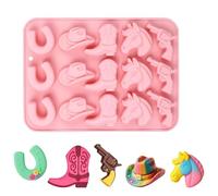 Chocolate Molds Shaped with Cowboy Hat, Cowboy Boot and Horse,Silicone Mold for Cupcakes, Cakesicle Decorations, Food-Grade Nonstick Silicone+Durable and Flexible