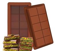Chocolate Molds Silicone, Silicone Chocolate Bar Mold, Reusable Food-Grade Thick Candy Mold (2)