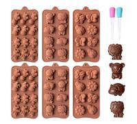 Chocolate Mould, 6 Pieces, Easy Release Reusable Craft Mould - For Epoxy Resin Moulds | For Pastries, Soap, Cakes, Snacks, Cupcakes, Confectionery
