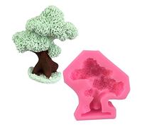 Chocolate Moulds 2 Pieces of Small Tree Bonsai Tree Silicone Mould Fondant Cake Decorating Tool Baking Mould Gypsum Drop Glue Candle Mould