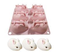 Chocolate Moulds, 3D Easter Bunny Mold Silicone 3D Rabbit Mold Chocolate Mold Baking Mould for Jelly Cake Making Pink,Kitchen Tools