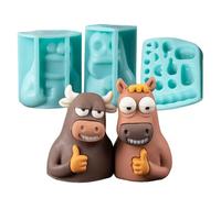 Chocolate Moulds, Cow & - Easy Removable Baking Utensils | Funny Silicone Moulds for Chocolates | For Cakes, Biscuits, Fondant, Soap, Crafts, Home Kitchen, Party, Birthday