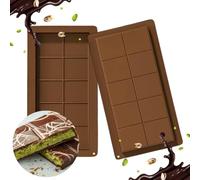 Chocolate Moulds for Dubai Chocolate, 2 x Deep Silicone Baking Mould Set for 2 x 200 g Chocolate Bars, Ideal for DIY Chocolate Bars, Kadayif, Pistachios & Chocolates, Vegan, Easy to Fill, Dishwasher