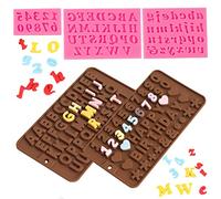Chocolate Moulds Silicone Candy Moulds, Letter Number Heart Rose Flower Shape Jelly Mould Wax Melt Moulds, Non-Stick Star Shape Baking Mould for Cake Decoration Ice Cubes Soap Gummy (5)