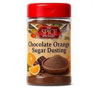 Chocolate Orange Hot Drinks Sugar Dusting (200 g) Topper Sprinkles Flavouring - Also for popcorn, cupcake duster, icing, baking