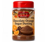 Chocolate Orange Hot Drinks Sugar Dusting (400 g) Topper Sprinkles Flavouring - Also for popcorn, cupcake duster, icing, baking
