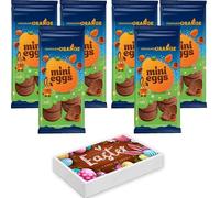 Chocolate Orange Milk Chocolate Mini Egg Bar 90g With Easter Gift Box - Made With Real Orange Oil & Made Crushed mini eggs (8 x Bars)