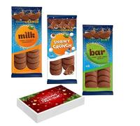 Chocolate Orange,Milk Chocolate Mint,Chocolate Orange Snowy Crunch Mixed Chocolate Bars 90g With Gift Box (3 x Mixed Bars)