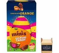 Chocolate Orange Small Easter Egg with Exploding Candy Minis, 91g | Real Orange Oil Milk Chocolate Egg | Fun and Festive Chocolate Treat with Candy Surprise (1 Pack)