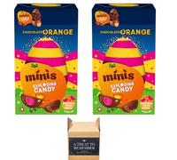 Chocolate Orange Small Easter Egg with Exploding Candy Minis, 91g | Real Orange Oil Milk Chocolate Egg | Fun and Festive Chocolate Treat with Candy Surprise (2 Packs)