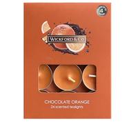 Chocolate Orange Tealight Candles - Pack of 48 - Rich Sweet Citrus & Chocolate Scent, Long-Burning Tealights for Home Fragrance, Cosy Evenings & Festive Ambience