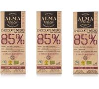 Chocolate Origins 85% Cocoa - Pack of 3 Tablets of 100 g - Vegan and Paleo Product - From São Tomé and Principe - No Cane Sugar or Palm Oil - Product Packed with Nutrients