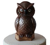 Chocolate OWL Handmade from Milk Belgian Chocolate Gift or Cake Decoration Topper