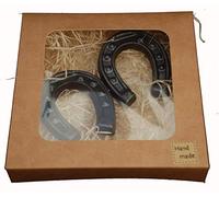 Chocolate Pair of Horseshoes Handmade from Dark Belgian Chocolate Gift/Cake Decoration Topper Handmade from Dark Belgian Chocolate Gift/Cake Decoration Topper