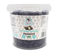 Chocolate Peanuts - 600g, Dark Chocolate Gift Jar, High Protein Snack, Dairy Free, Gluten Free, Vegan, Belgian Chocolate