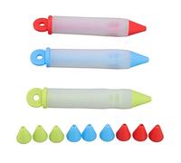Chocolate Pen, 3 Set Food Grade Silicone Detachable Edible Pens for Cookie Decorating Edible Pen with 12 Patterns for Decorate Cakes, Pies, Pastries
