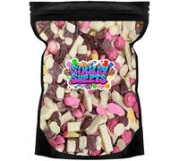 Chocolate Pick & Mix - Assorted Milk, Strawberry & White Chocolate Sweets Bulk Pouch 500g/ 800g/ 1kg Gift Bag for Parties, Movie Nights & Birthdays By Simway Sweets (500g)
