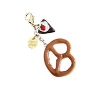 Chocolate Pretzel Bread Change Holder Bag Pendant Cartoon Keychain Bags Charm for Stylish Individuals and Students Modern Fashion Statement