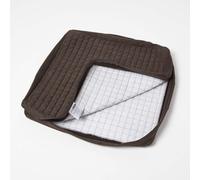(Chocolate) Quilted Polyester Armchair Booster Cushion Cover