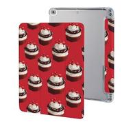 Chocolate Raspberry Cake Cute Tablet Case with Pencil Holder Lightweight Hard Protective Cover Compatible with iPad 9th/ 8th/ 7th