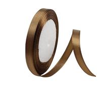 Chocolate Satin Ribbon 10mm, 23 Meters Chocolate Fabric Ribbons Double Sided Silk Ribbons for Gift Wrapping, Crafting, Hair Bows, Balloons, Sewing, Wreaths, Cakes, Wedding Party, Christmas Decoration