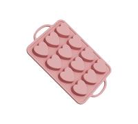 Chocolate Shape Mold - Silicone Nonstick Baking Utensil, 12-Cavity Love Heart Shaped Tray, Pink Gray Candy Maker for Home Kitchen | Flexible Dessert Mould for Farmhouse Valentine's Day Christmas