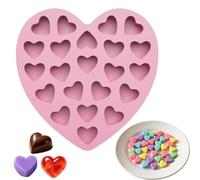 Chocolate Silicone Mould | 22 Cavities Handmade and Heat Resistant - Heart Shaped Candy Moulds - For Gummy Bears Cupcakes Caramel Pastry Soap Candles Baking and Crafts at Home Wedding Mother's Day