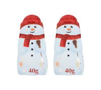 Chocolate Snowman 2X40g - Milk flavor - Twin Pack of Festive Hollow Milk Chocolate Figures Wrapped in White Foil with Red Scarf - Swiss Christmas Treats & Holiday Gifts for Kids and Adults