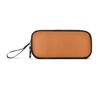 Chocolate Solid Color Pure Plain Terracotta Nylon Storage Pen Case Pencil Bag Large Capacity Pencil Case for Teen Stationery Organizer for College Girls