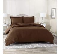 Chocolate Solid | Oversize King 120x98 | 1 Pieces Duvet Cover Soft & Cozy 100% Egyptian Cotton | 1000 Thead Count Zipper Closure & Corner Ties | 1 Duvet Cover