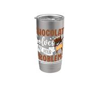 Chocolate Solves All Your Problems Chocoholic Cocoa Stainless Steel Insulated Tumbler