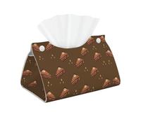Chocolate Squares Cake Rectangular leather tissue box, suitable for office, bathroom, home, and car interiors.