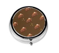 Chocolate Squares Cake This Small, Round Pill Box is a Portable Travel Medicine Organizer with Three compartments for Storing Daily medications.