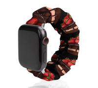 Chocolate Strawberry Cake Scrunchies Watch Band Compatible with IWatch Stretchy Elastic Replacement Strap 38mm/40mm